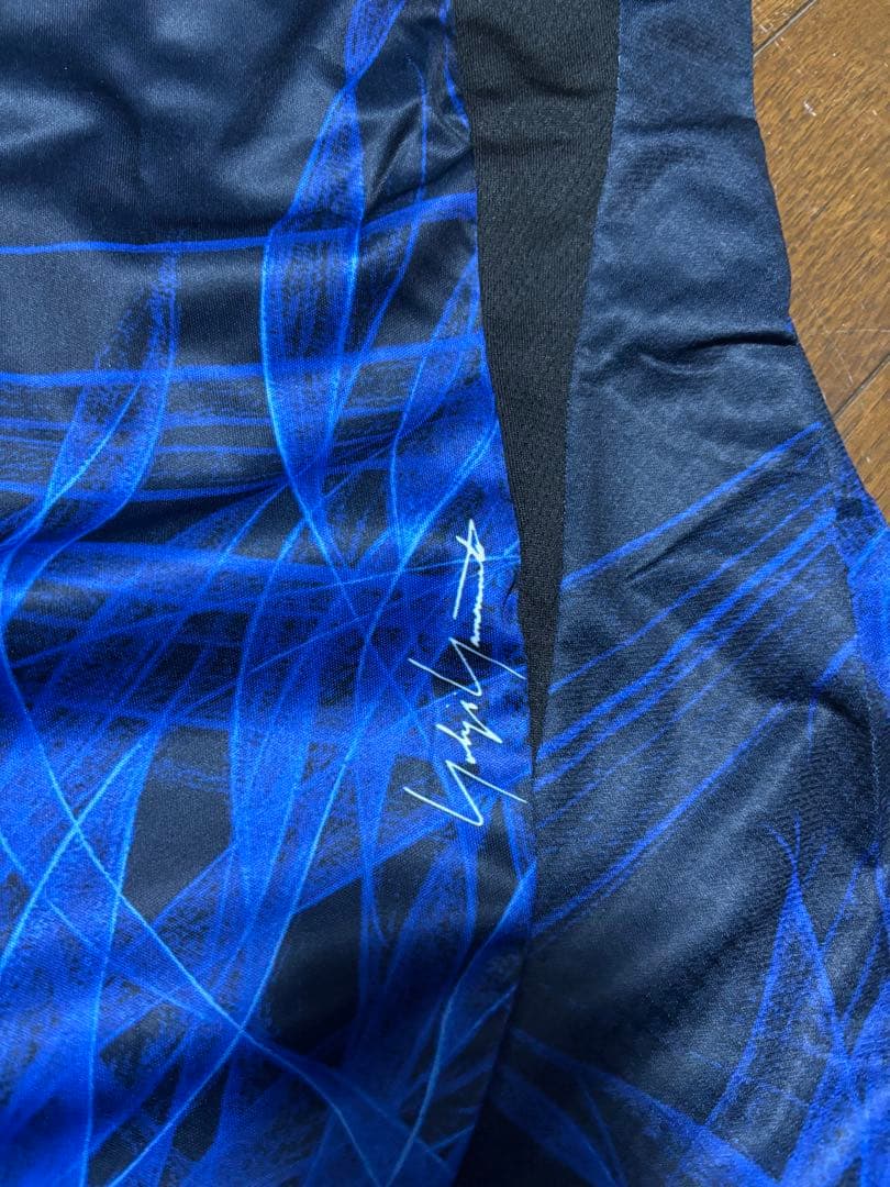 Y-3 ネイビー フレイムパターン シャツ L