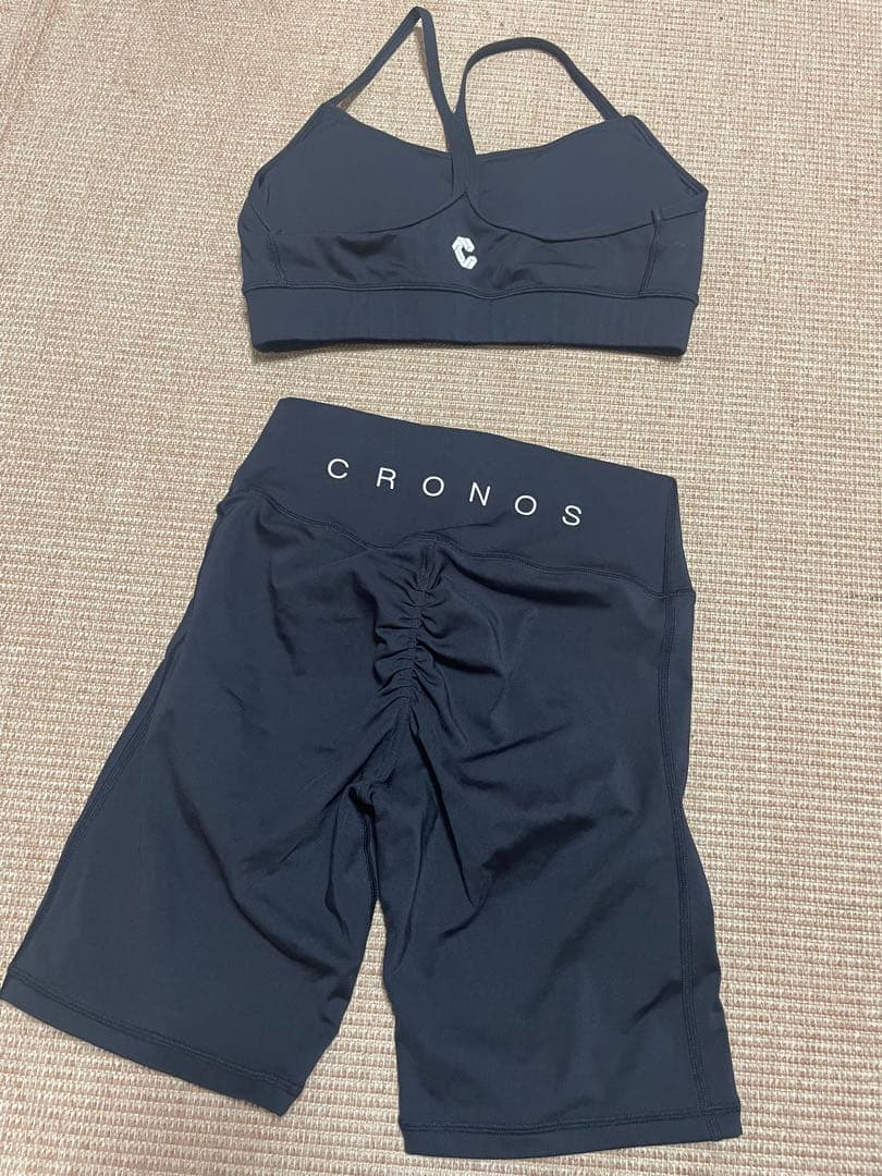 CRONOS スポーツブラとショートパンツセット ブラック