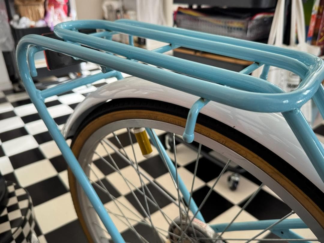 ◇子供用自転車 女の子向け 22インチ LEDオートライト パステルブルー◇