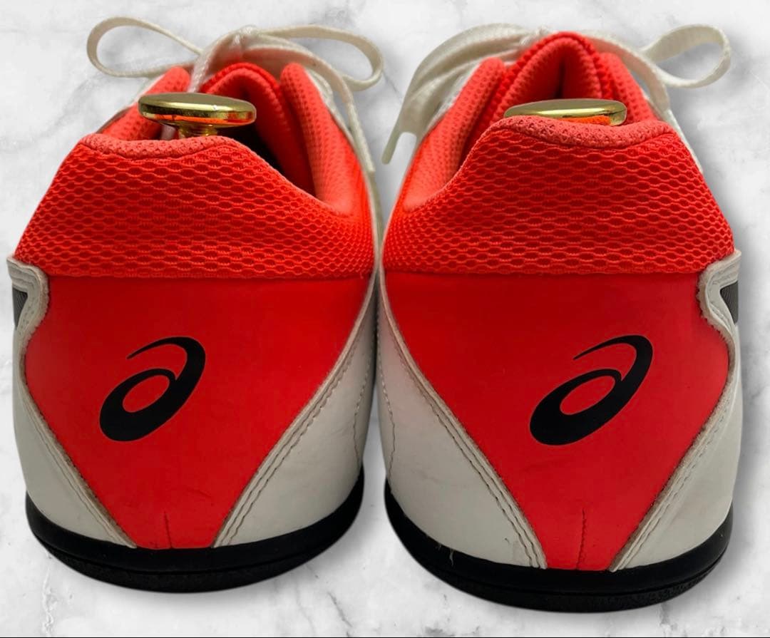 美品⭐️ASICS アシックス　円盤・砲丸投げ用シューズ　白/オレンジ28.0cm