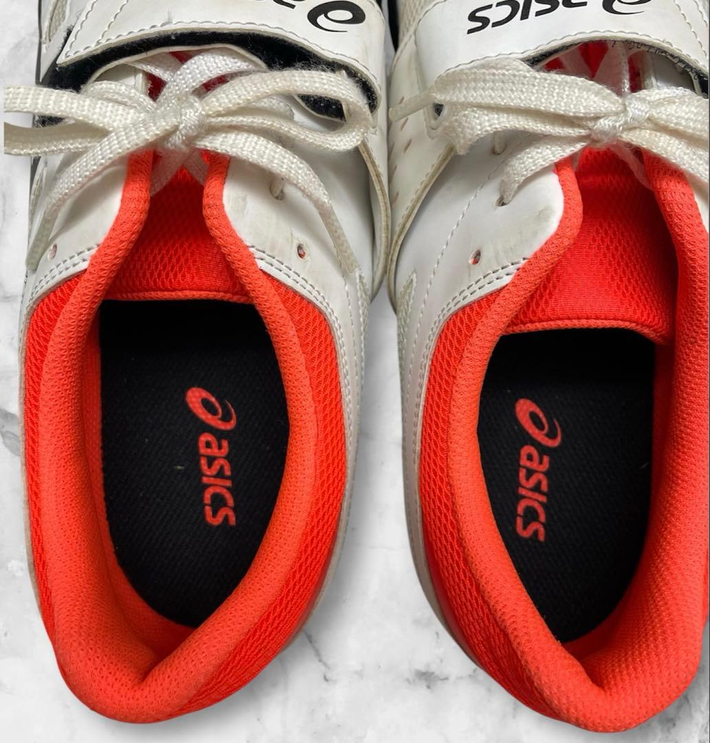 美品⭐️ASICS アシックス　円盤・砲丸投げ用シューズ　白/オレンジ28.0cm