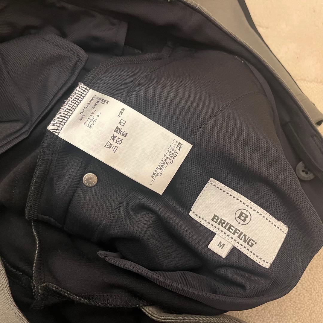 新品★34,100円 ブリーフィング 秋冬サイドロゴラインパンツ オリーヴ M