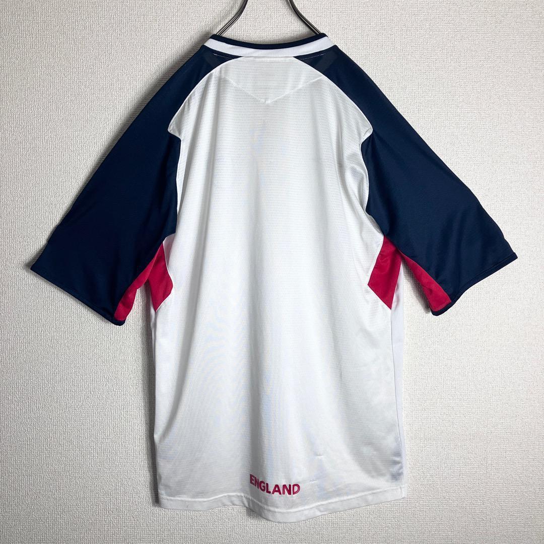 アンブロ イングランド代表 サッカーシャツ 00s 白 紺 赤 2XL 9560