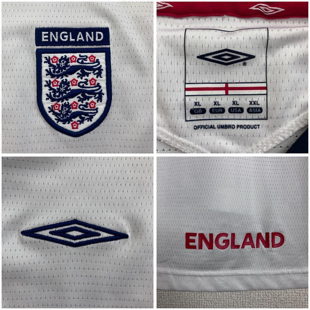 アンブロ イングランド代表 サッカーシャツ 00s 白 紺 赤 2XL 9560