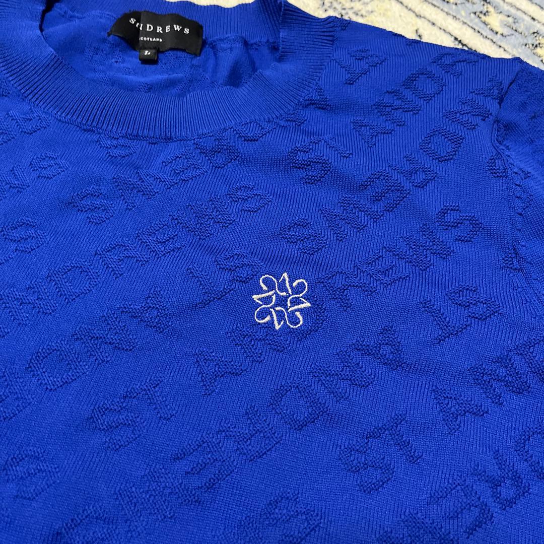 ★ST ANDREWS ゴルフモノグラムクルーネックニット春秋レディースLサイズ