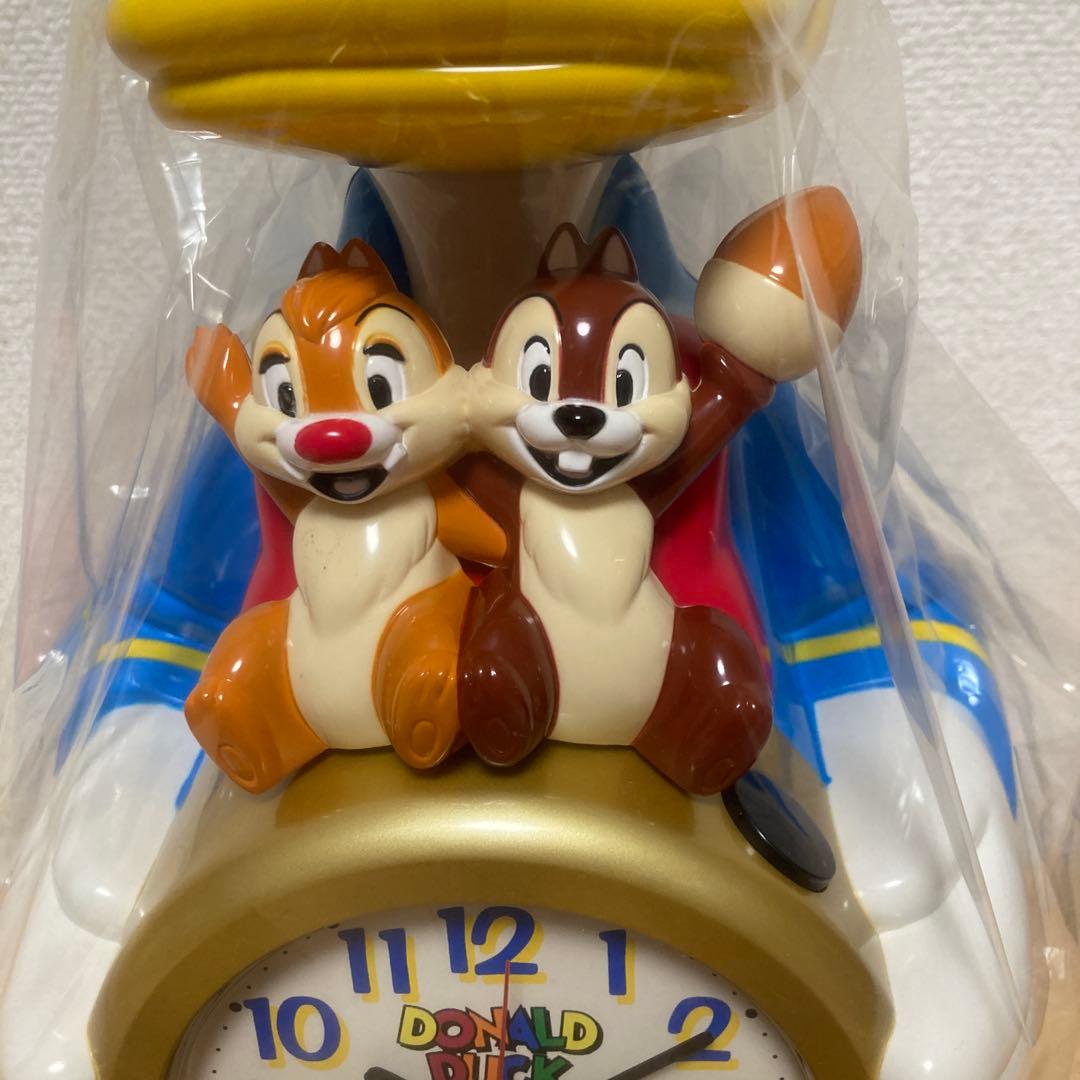 希少品 ディズニータイム おしゃべり目覚まし時計 ドナルドダックとチップ＆デール