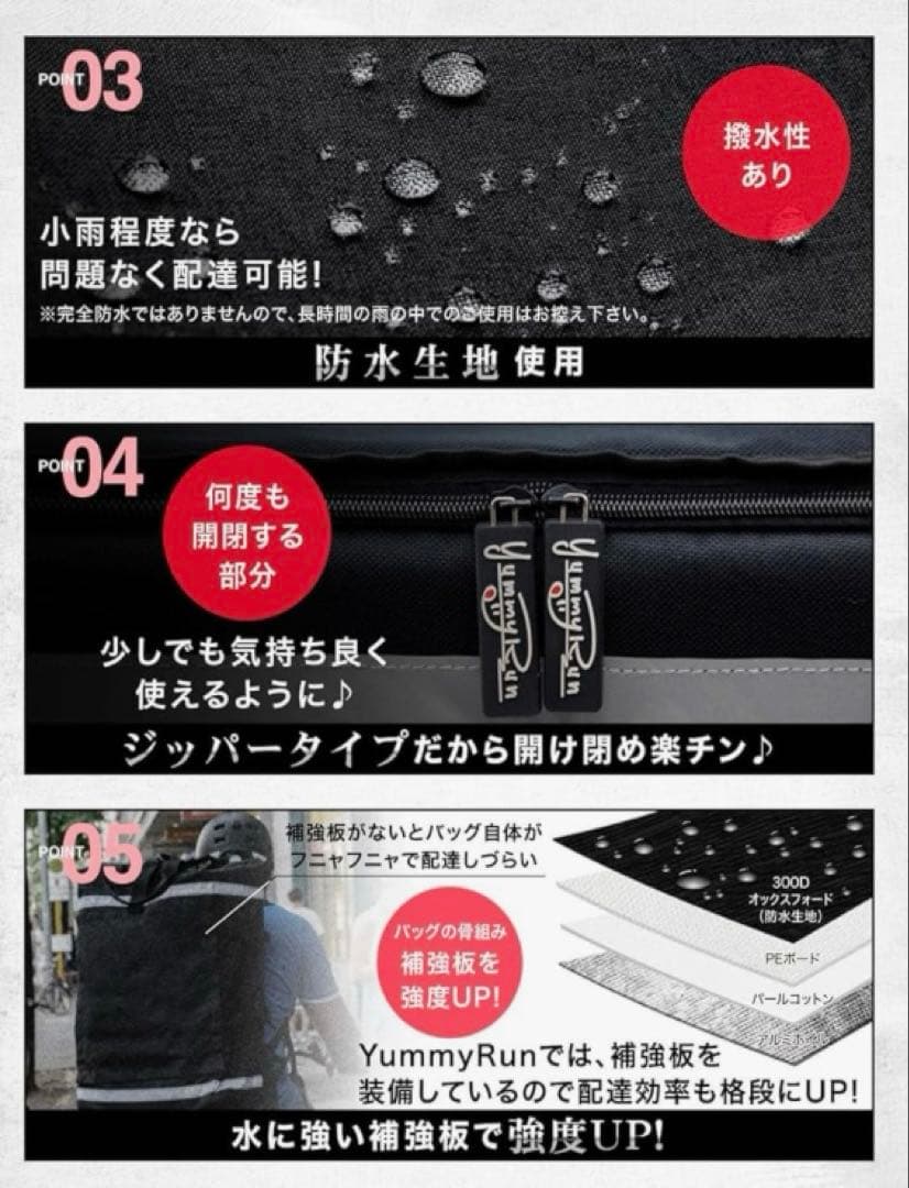 ヤミーラン　配達用　デリバリー　保温・保冷バッグ　セット