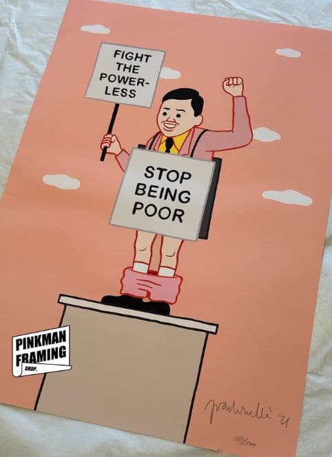 Joan Cornellà 版画【stop being poor】 ED100