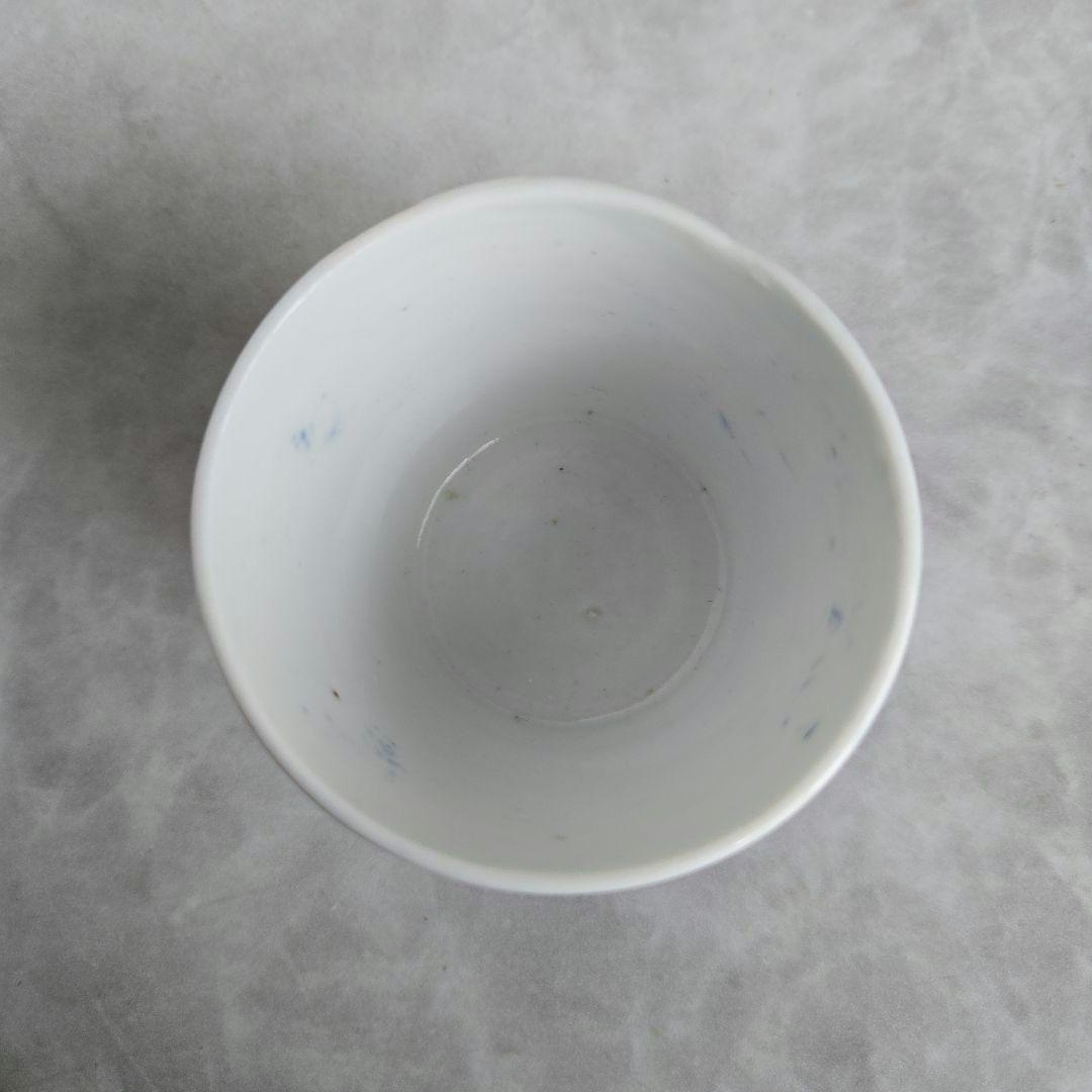 古伊万里　染付　草文　猪口　蕎麦猪口　向付　江戸時代　骨董　金継ぎ　白磁