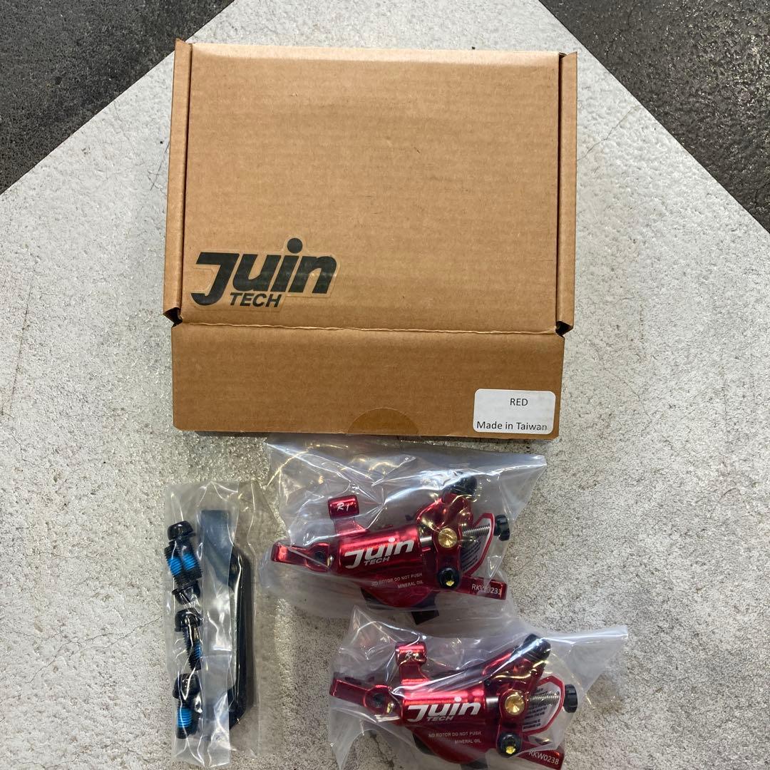 Juin Tech ハイブリッドディスクブレーキキャリパーセット レッド