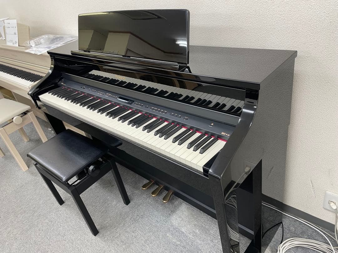 【高級鏡面モデル】Roland HP507PE 13年製 椅子付き 電子ピアノ