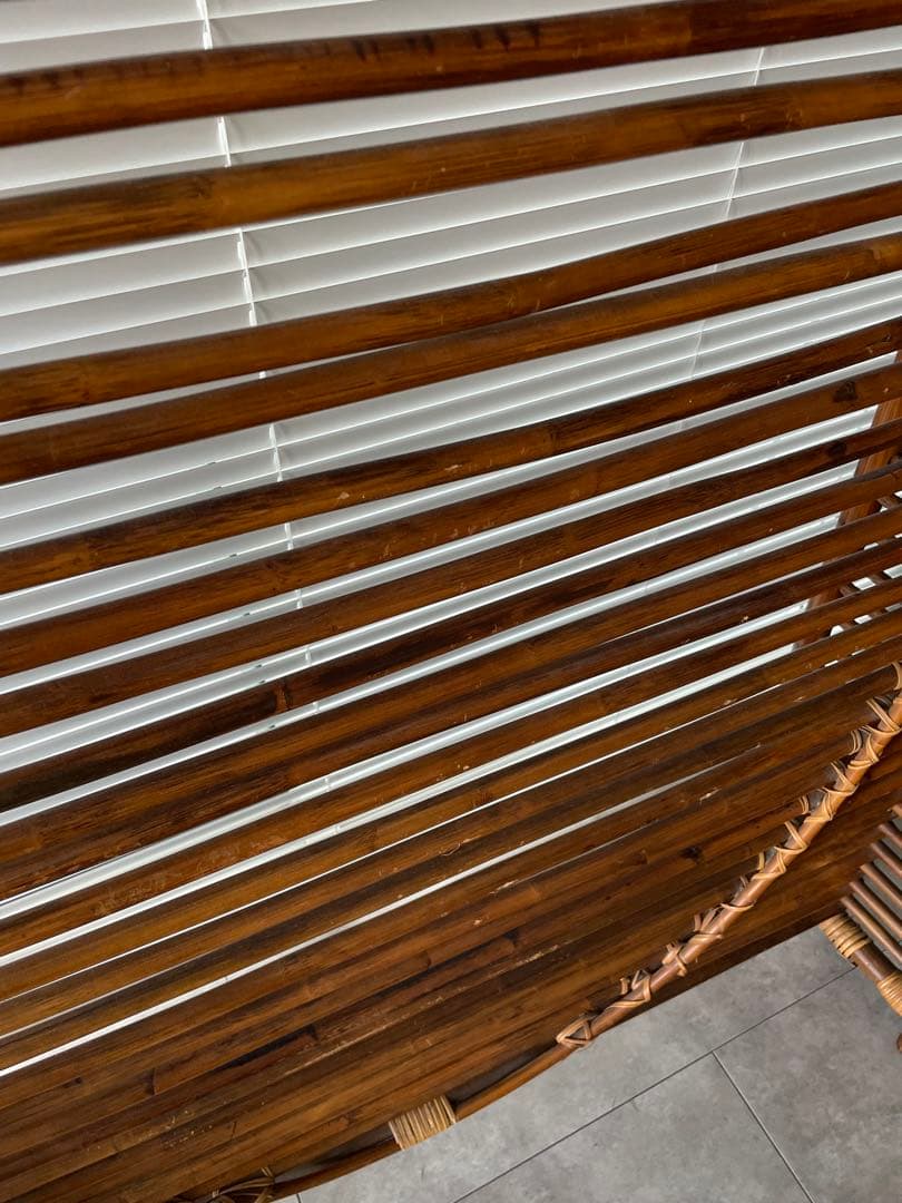 オーバル型パーテーション　ラタン家具