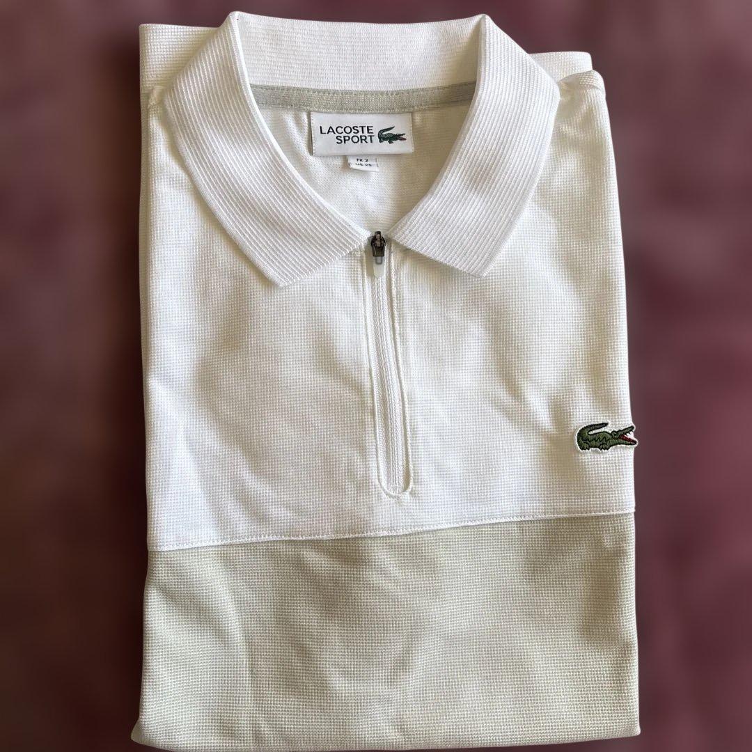 LACOSTE ポロシャツ ホワイト/ベージュ US XS、ゴルフ