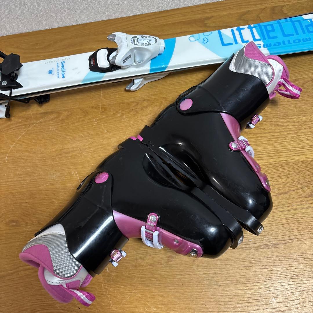 ジュニアスキーセット　Swallow 130cm hart 23-23.5cm