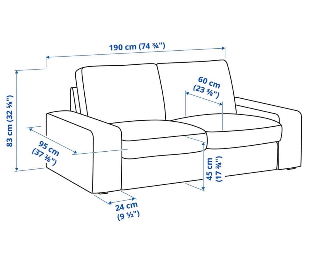 【送料18,500円込】IKEA KIVIKシーヴィク　2人掛けソファ