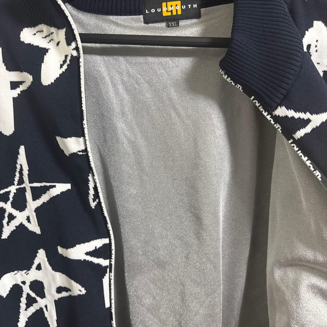 LOUDMOUTH 星柄ジャケット XXL ネイビー　防寒　ニット　ゴルフ