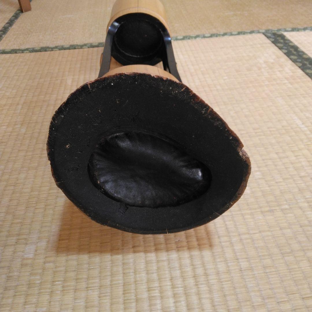 花器-::二重切り-根付き-孟宗竹-時代物。