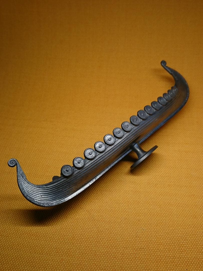 船　金属　北欧　バイキング　置物　インテリア　工芸品　美術品　A2947