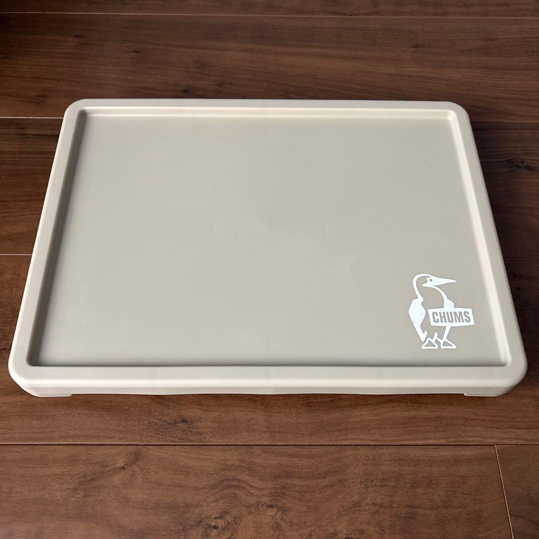 チャムス　キャンパーホールディングコンテナ＋テーブルセット　カーキS ※中古