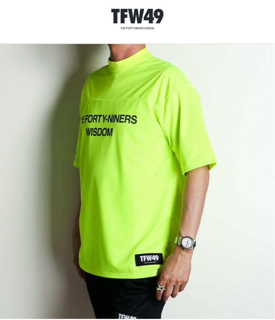 【超美品】TFW49 肉厚　モックネック　シャツ　メッシュ　Tシャツ　ポロシャツ