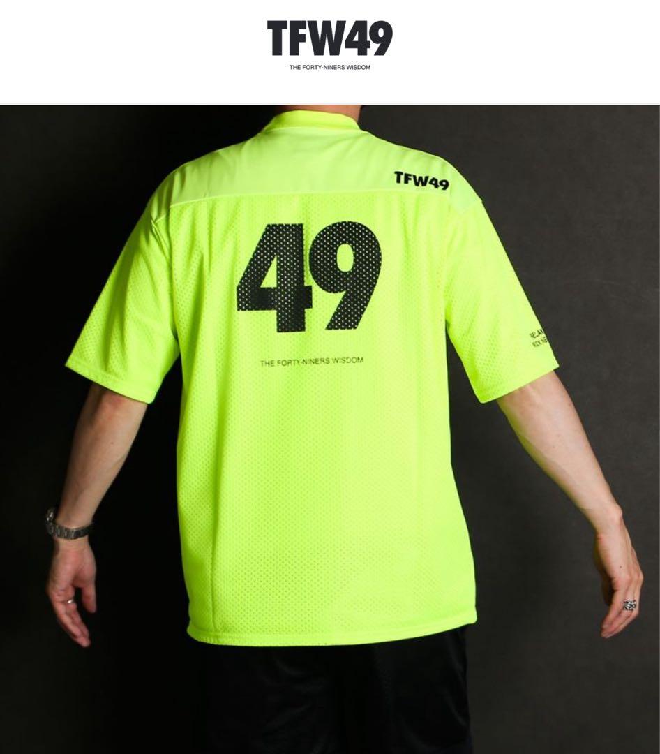 【超美品】TFW49 肉厚　モックネック　シャツ　メッシュ　Tシャツ　ポロシャツ