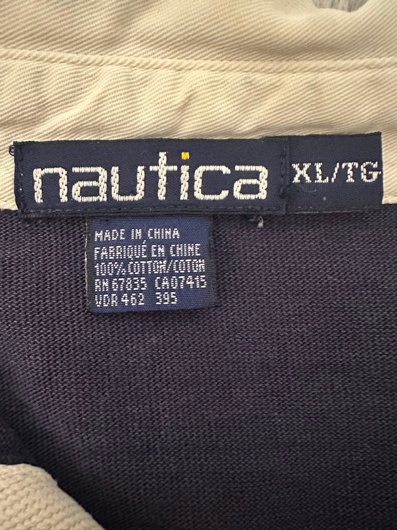 90s nautica ラガーシャツ 刺繍 XL 古着 ヴィンテージ