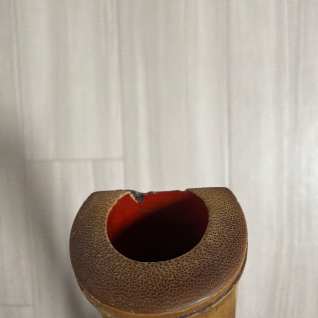 尺八本体 竹製 松風刻印 約54.5cm 幅　真ん中　3.5cm 笛　中古