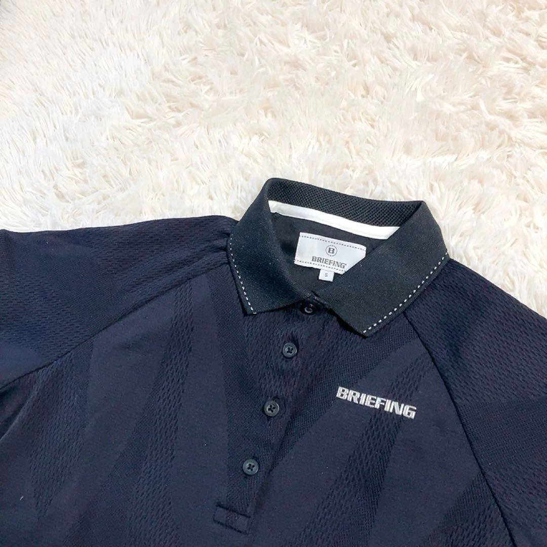 【超美品】BRIEFING　ポロシャツ　バックロゴ　ブラック　S　ゴルフ