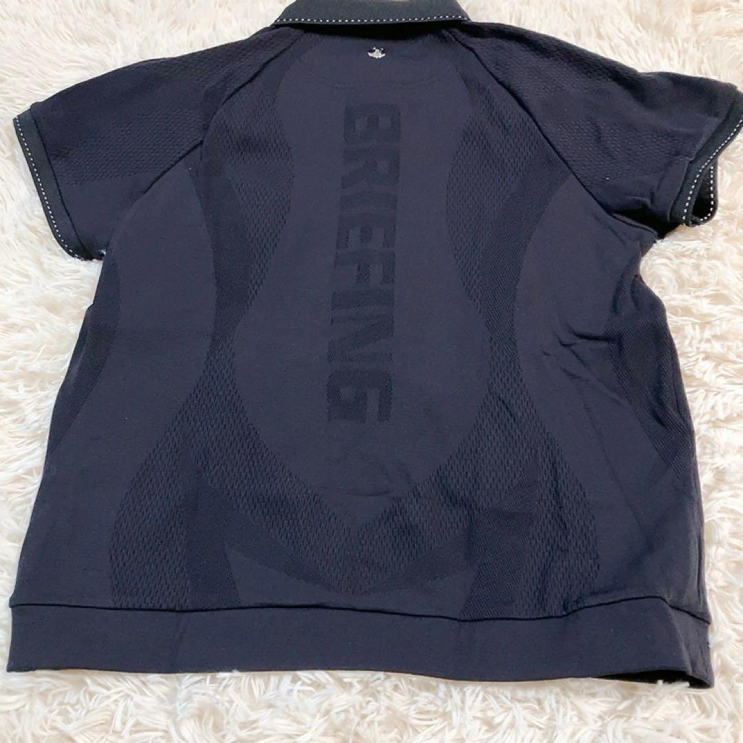 【超美品】BRIEFING　ポロシャツ　バックロゴ　ブラック　S　ゴルフ