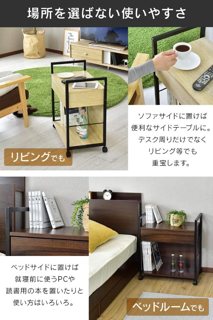 サイドワゴン キャスター コンパクトだけど便利な機能が満載