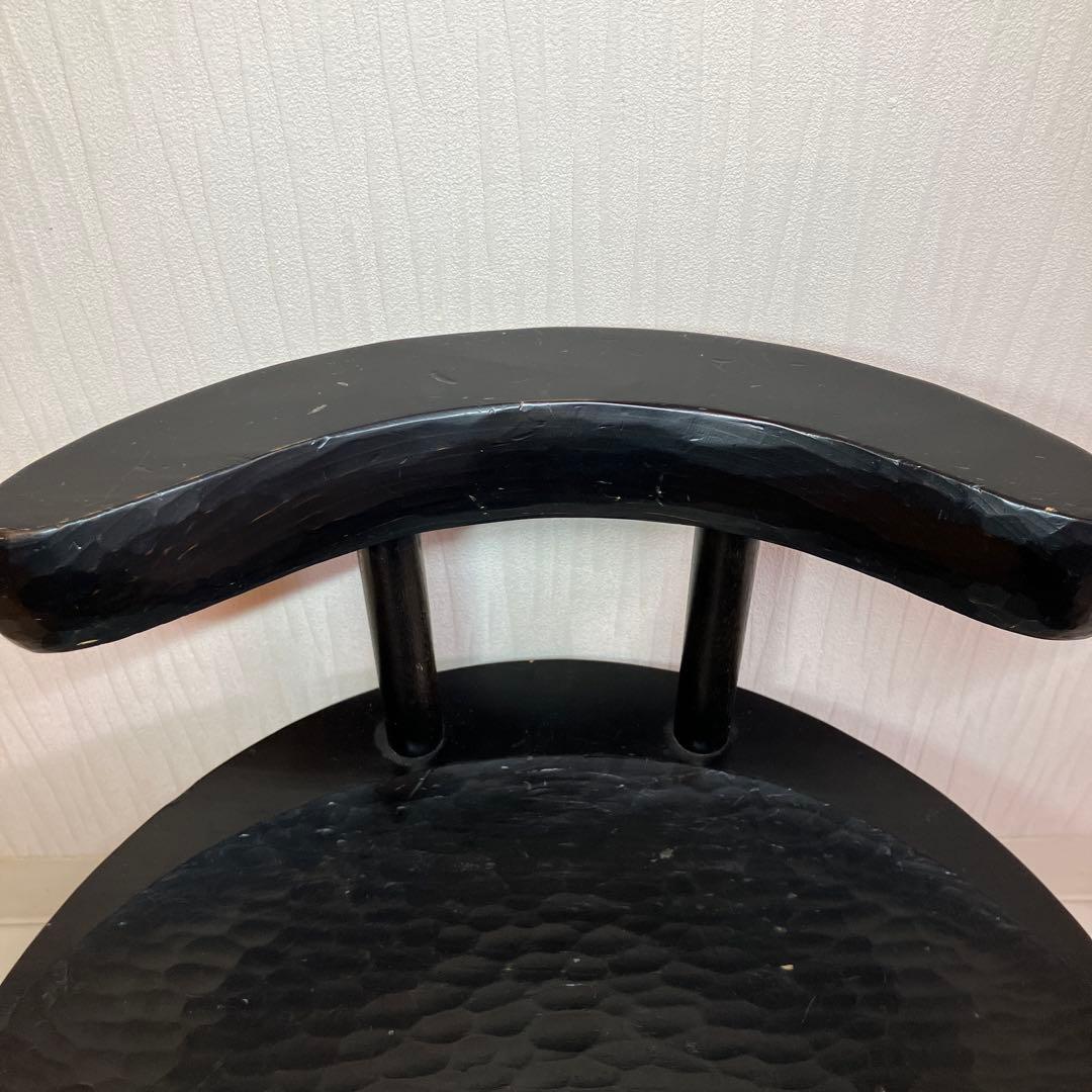 中古　ローチェア　椅子　日本製　黒　アンティーク　チェアインテリア