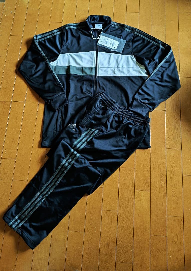 adidas ジャージ上下セット ブラック/ホワイト