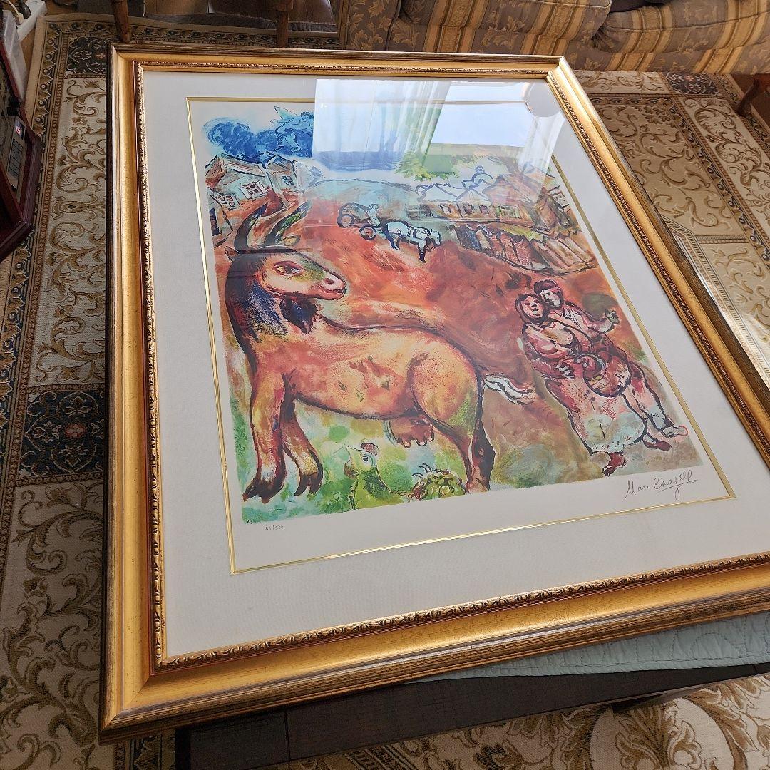 Marc Chagall 水彩画 リトグラフ　約107cm x 94cm