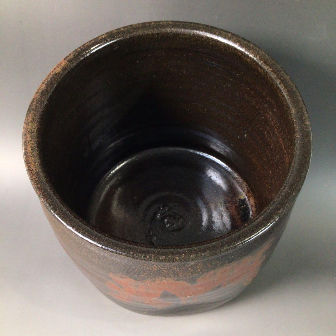 Ｒ９４４　水指　『桃山窯　林英仁造』『掛分』『一重口水指』　共箱　茶道具