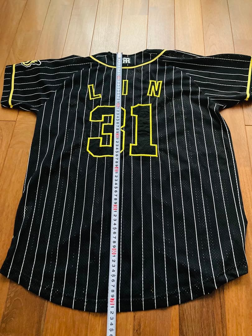 阪神タイガース　林威助　ビジター　ブラック　公式　ユニフォーム　刺繍　Mサイズ