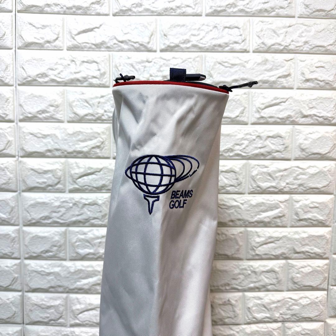 超美品　BEAMS GOLF キャディバッグ　紺/赤/白　スタンド式　良好