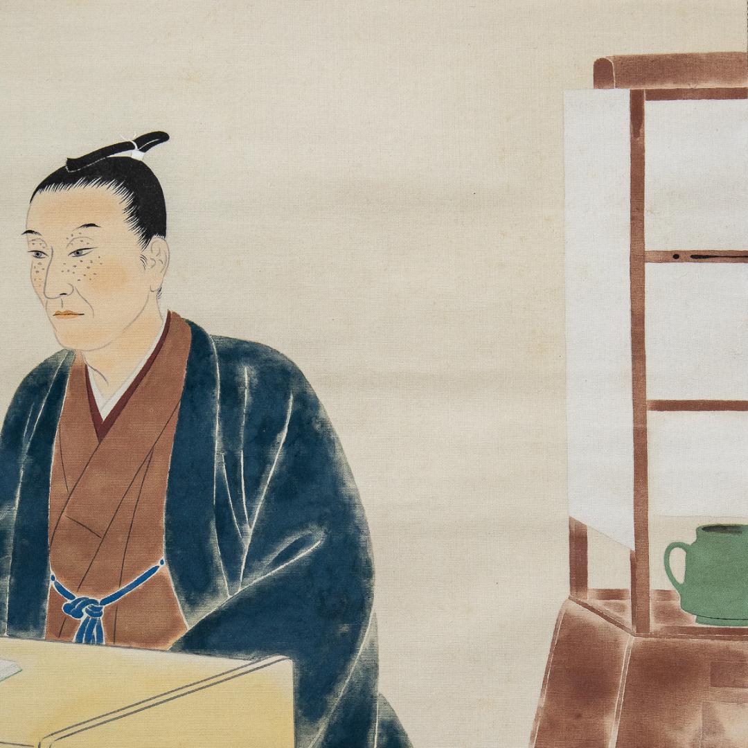 掛軸-1150　我妻碧宇　松陰先生像　共箱　二重箱　吉田松陰