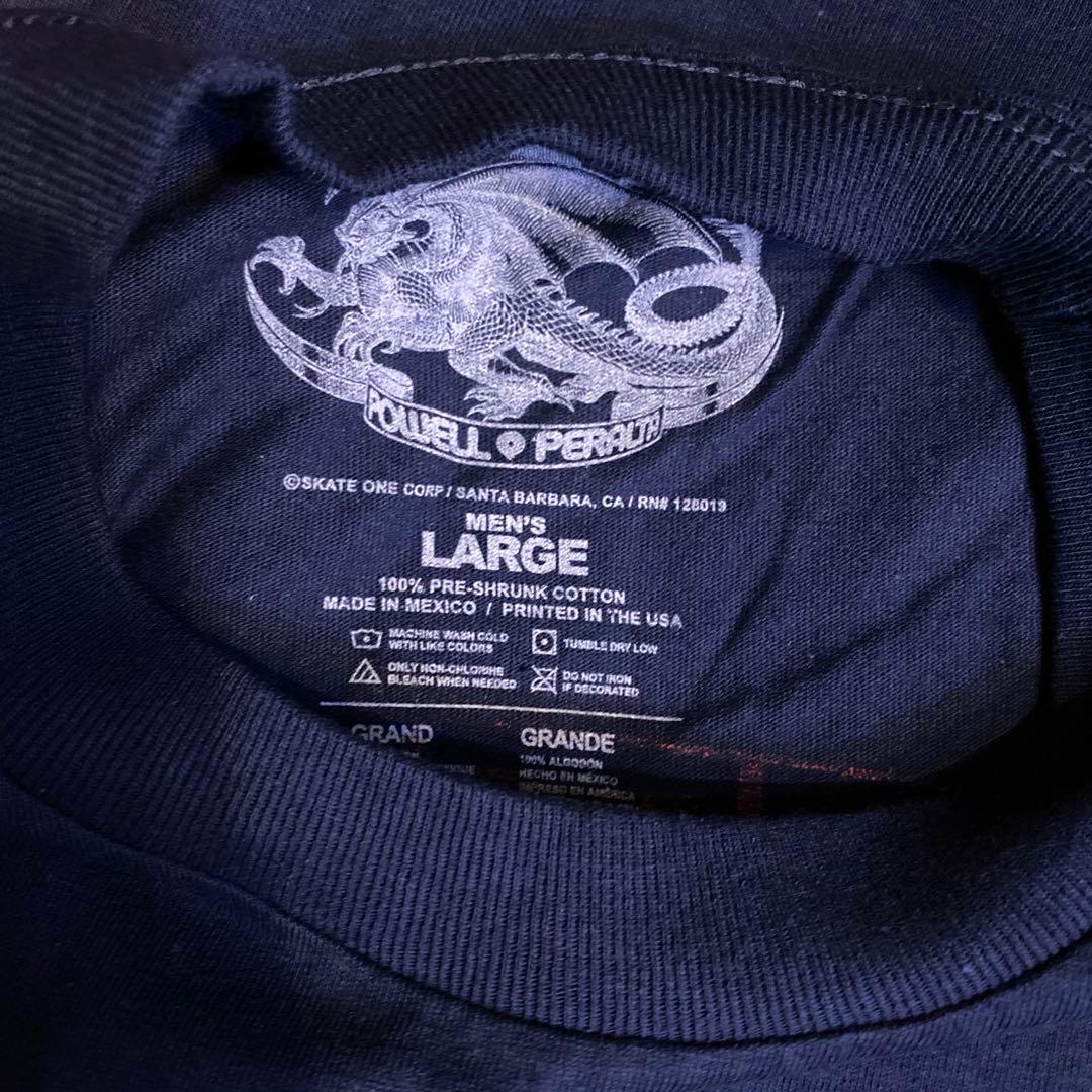 POWELLPERALT メンズスケートTシャツ ネイビー　Lサイズ
