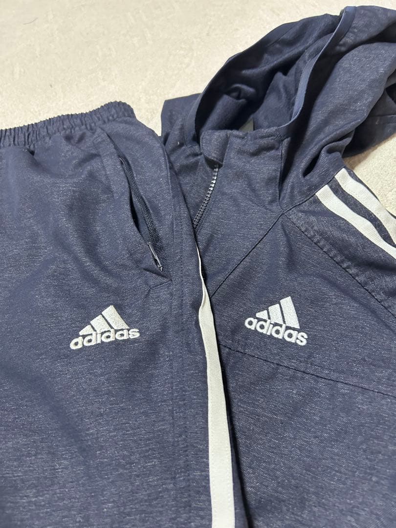 美品！adidas ネイビー ジャージ上下セット　秋冬　トレーニングウェア
