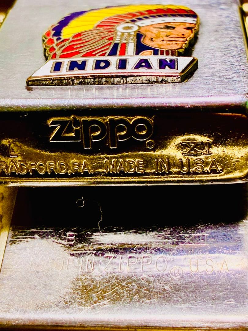 米国購入　インディアン　ビンテージ90s\"エナメル七宝zippo®︎ 検ゴローズ