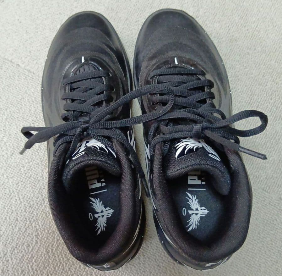 超美品PUMA Melo ブラックバスケットシューズ
