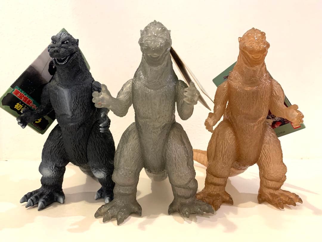 希少 東宝怪獣シリーズ 初代ゴジラ、限定ブラック・ブラウン クリアソフビ 現状品