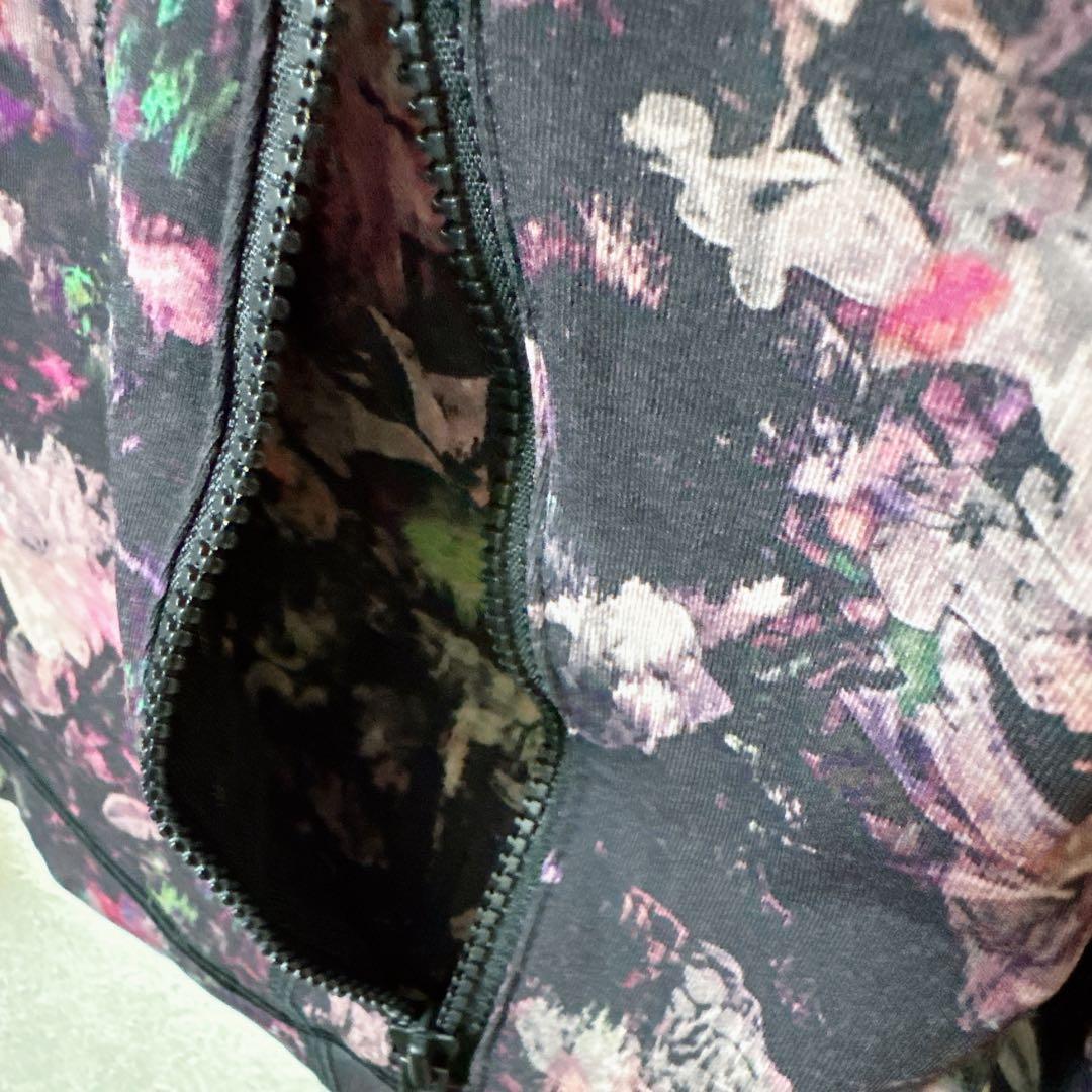 美品✨lululemon ルルレモン 花柄 黒 紫 花 ジャケット 海外古着