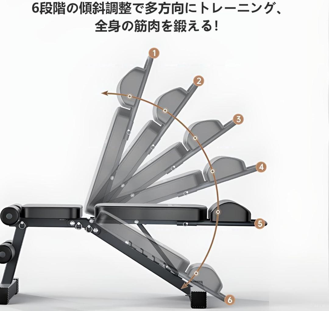 トレーニングベンチ 折りたたみ式 インクラインベンチ フラットベンチ 角度調整
