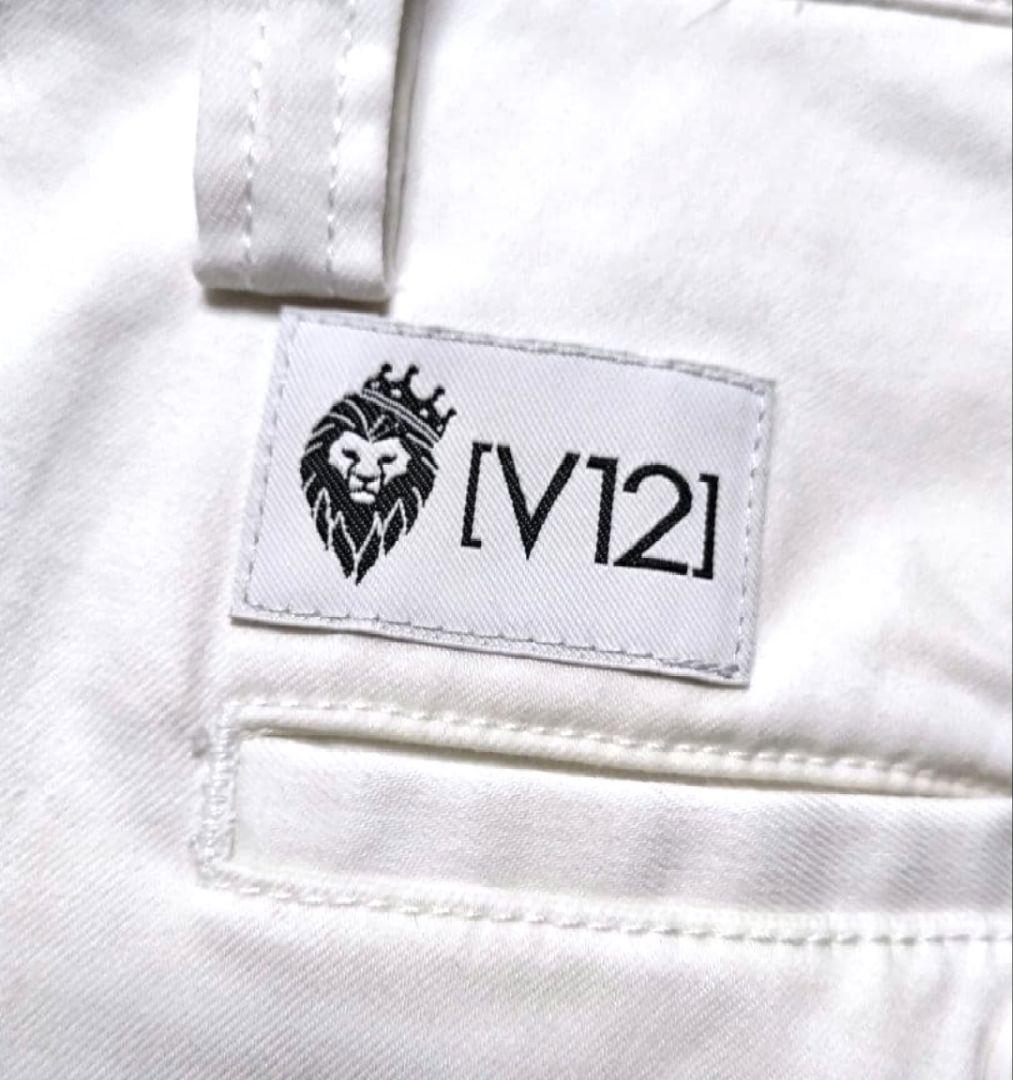 V12　ストレッチ　ハーフパンツ　カモフラ　白