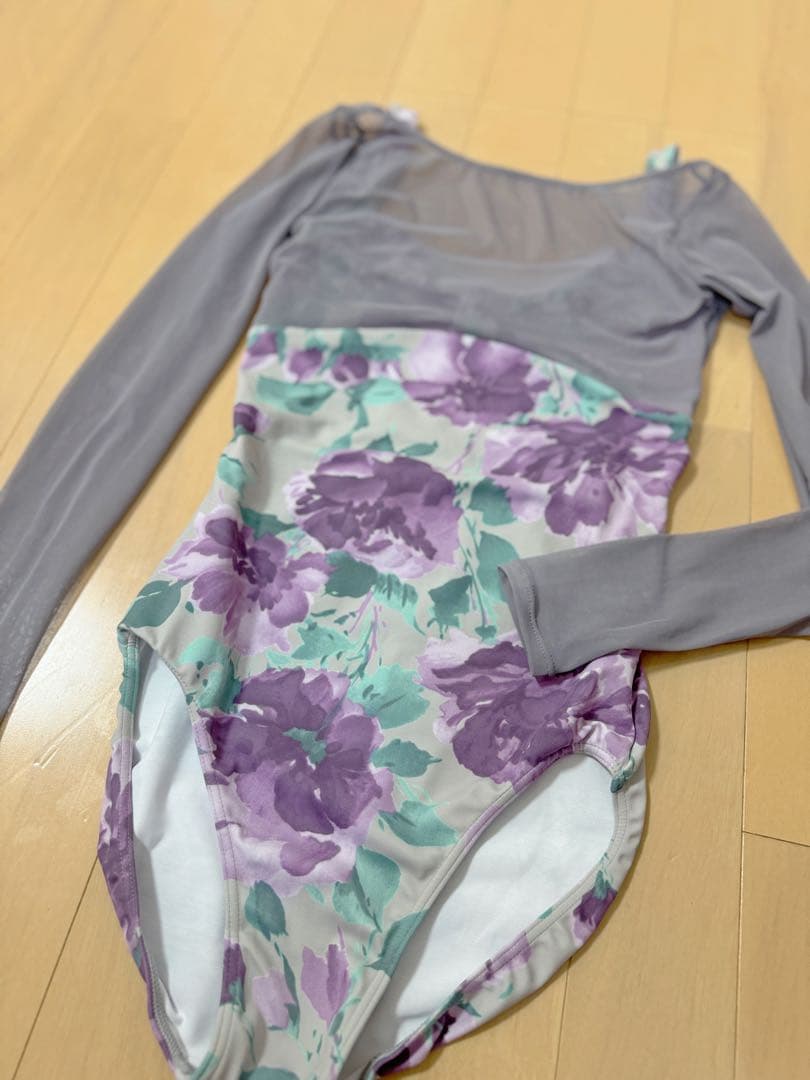 美品StinaスティナバレエレオターMサイズ リボン長袖 花柄 10th