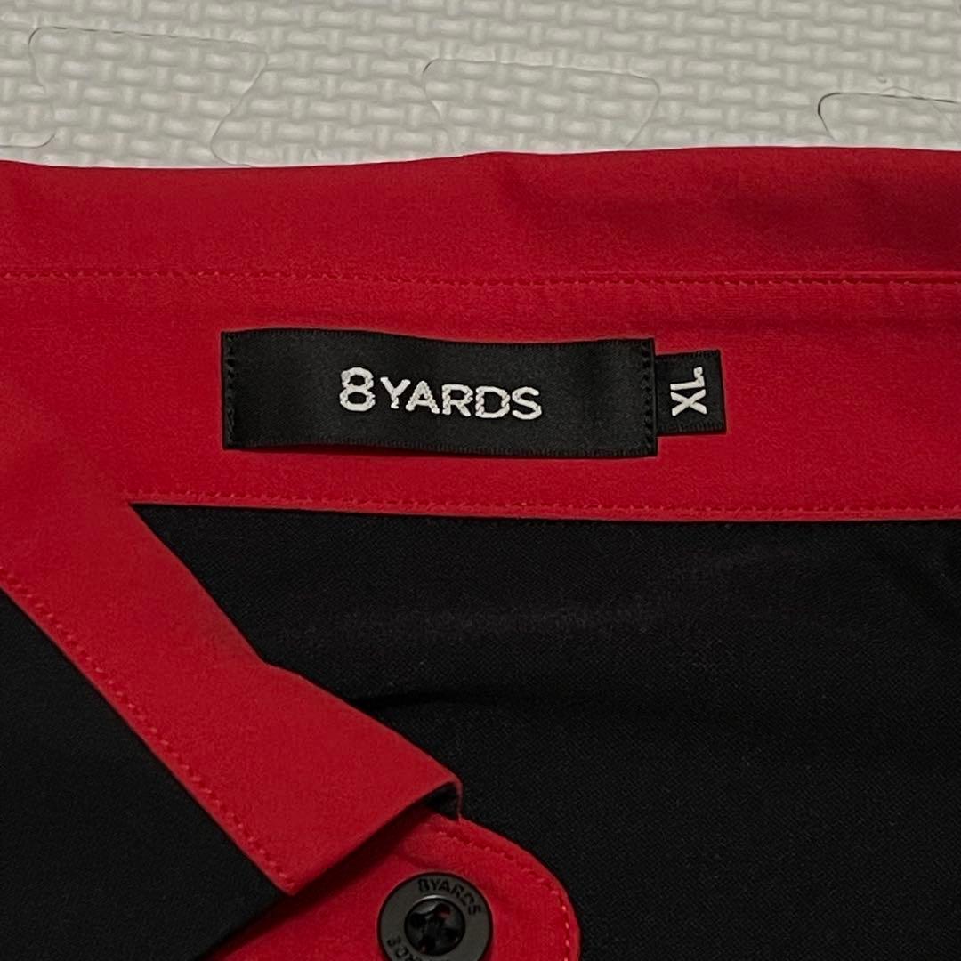 レア 美品 8Yards バイカラー ドライポロシャツ ゴルフ ブラック レッド