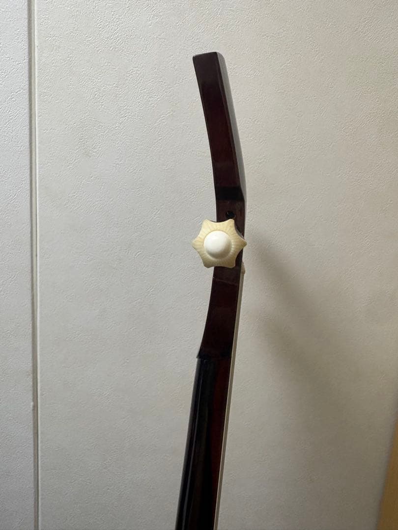 三線　南風原型　縞黒檀本皮張り