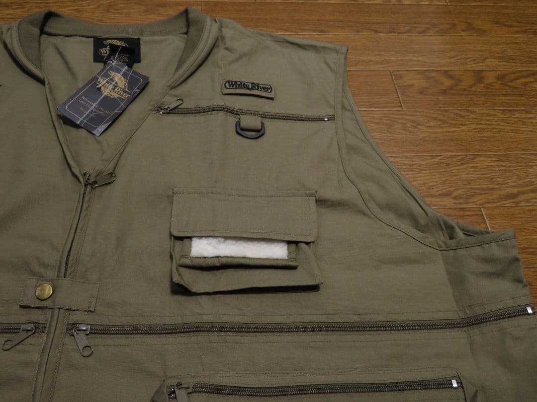 新品 デット ビックサイズ White  フィッシングベスト フライ