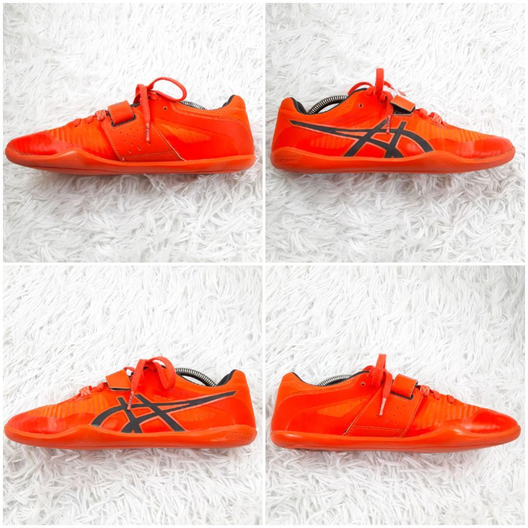 美品 26.5㎝◎asics 円盤投げ 砲丸投げ用シューズ スロープロ オレンジ